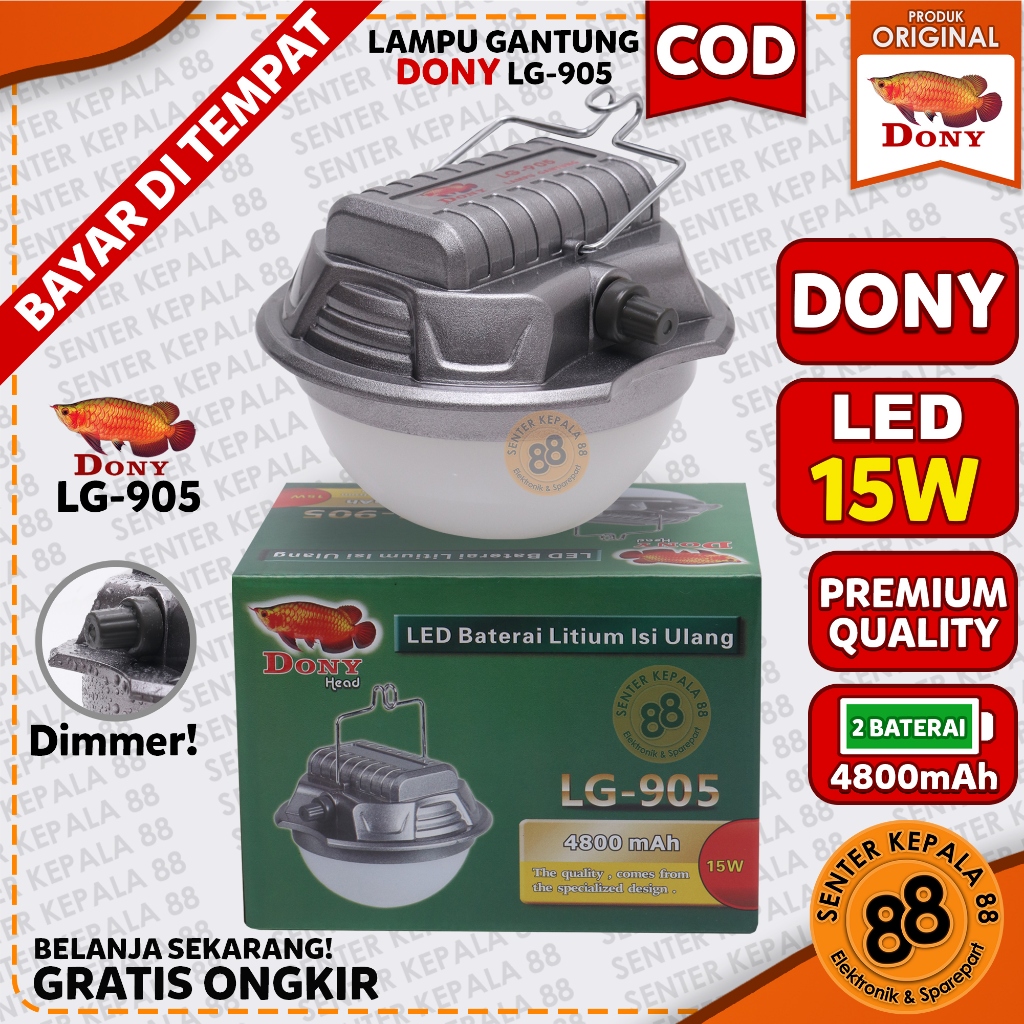 DONY Lampu Gantung DONY LG 905 LG-905 15W 15 Watt SMD LED EMERGENCY DIMMER SUPER TERANG