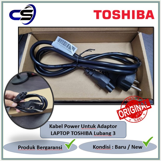 Kabel Power Untuk Adaptor LAPTOP TOSHIBA Lubang 3