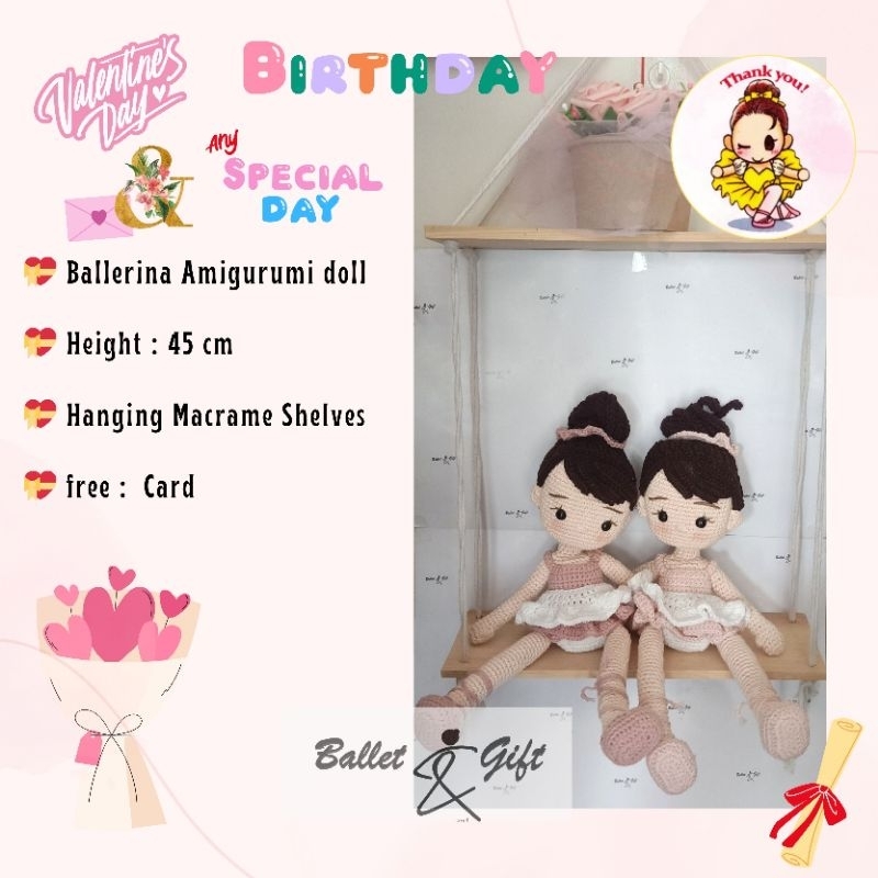 1 set Ballerina Amigurumi Doll
