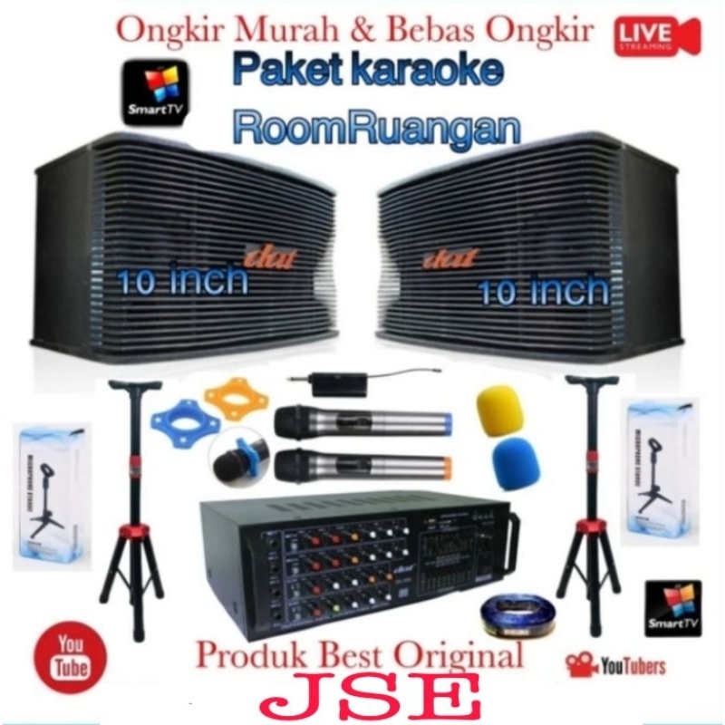 Paket Sound karaoke Set speaker Dat 10 inch Original Audio ruangan