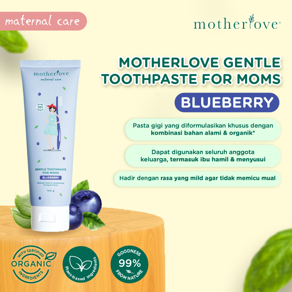 Motherlove Gentle Toothpaste Blueberry - Pasta Gigi Bumil Anti Mual