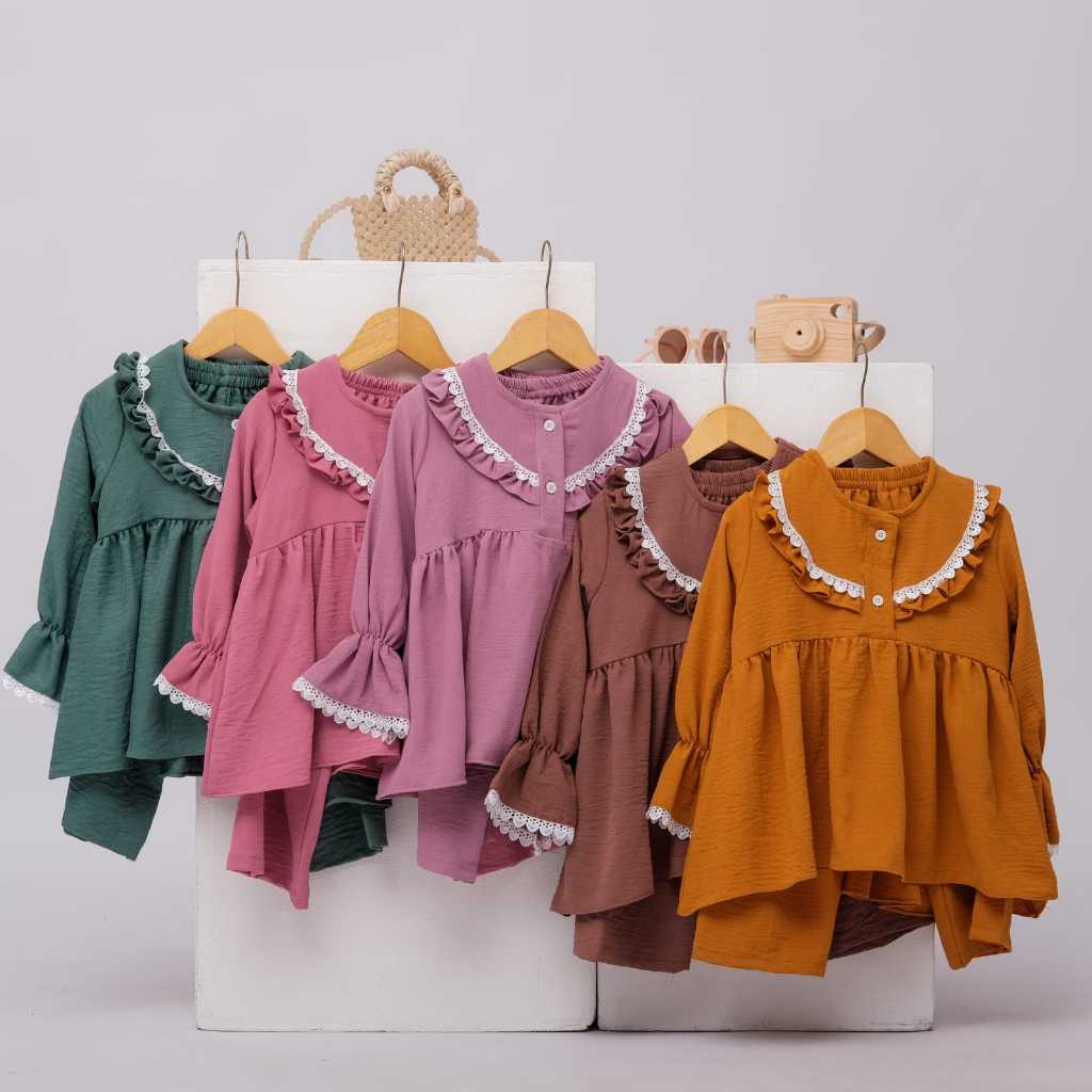 SRI ELZIZA- setelan anak perempuan LARISA SET oneset anak perempuan usia  1 2 3 4 5