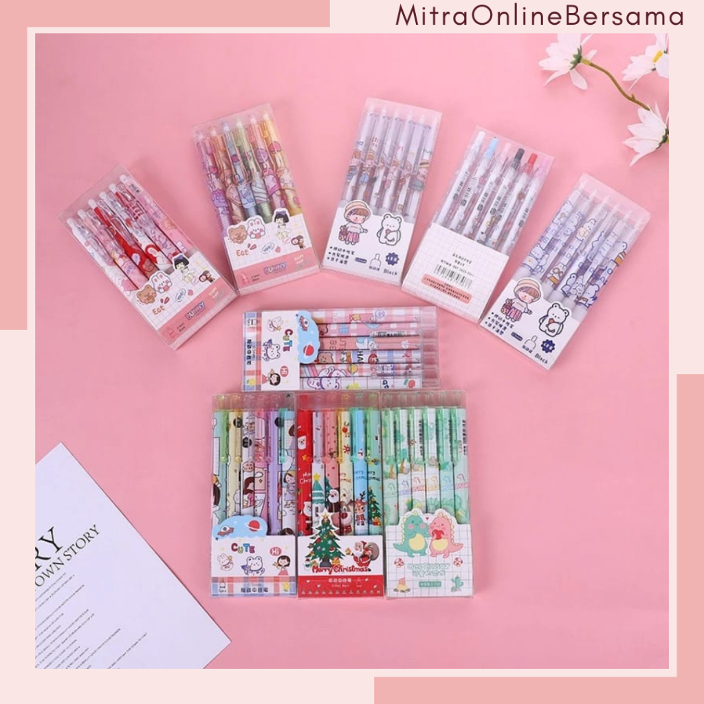 

♥MO♥ PULPEN GEL MEKANIK MOTIF CARTOON LUCU / PULPEN 1 PCS KEKINIAN