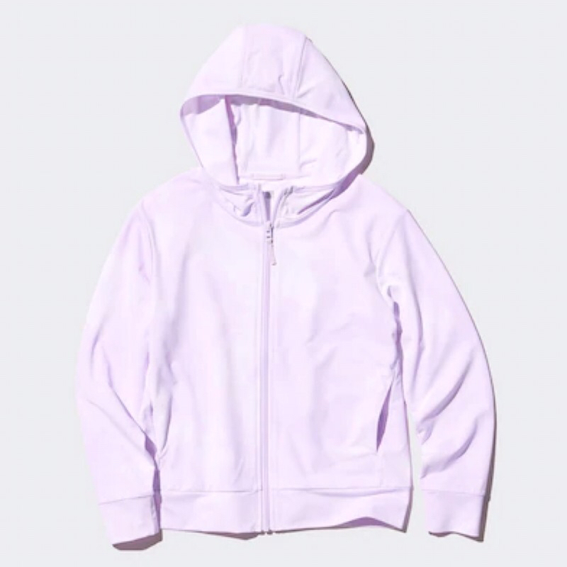 UNIQLO Kids Unisex AIRism Jaket Mesh Motif Hoodie Anak Laki Perempuan UV Protection Lengan Panjang