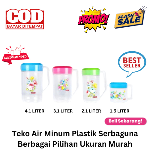 [BISA COD] DISKON Teko Air Minum Plastik Serbaguna Berbagai Pilihan Ukuran Murah Pitcher Air Wadah A
