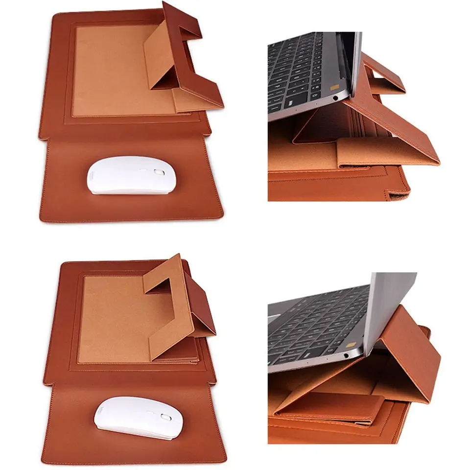 MH - Sarung Macbook Kulit + Stand Premium Leather Laptop Sleeve LE1301