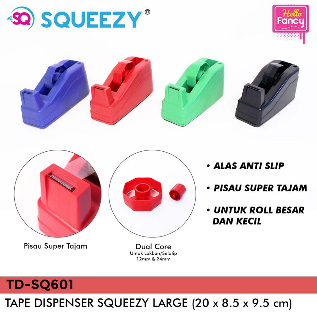 

Tape Dispenser Tape Cutter Squeezy / Pemotong Solatip Perekat TD-SQ601