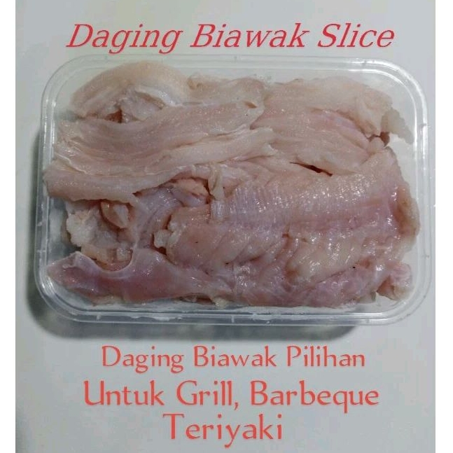 

Daging Biawaak Slice untuk Grill/Barbeque/Teriyaki/Sate, Berat 500gram