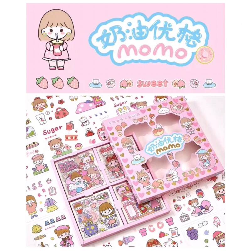 

Stiker box momo isi 100 lembar Sticker box 100 lembar Sanrio