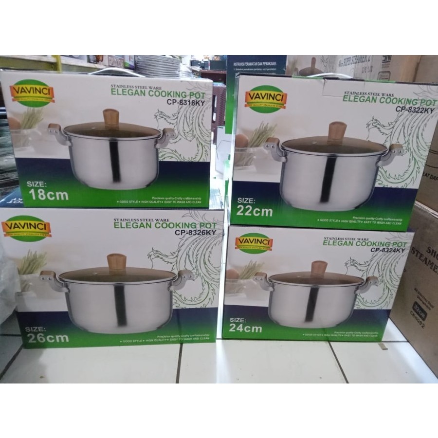 Vavinci Cooking Pot Sauce Pot Stainless Panci 24 CM PS-8324 KY