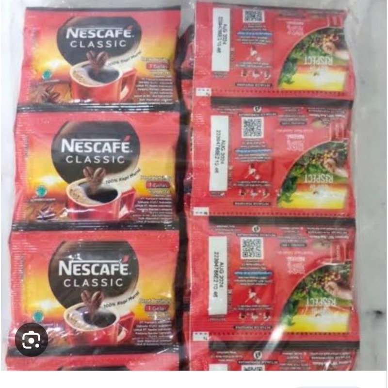 

Nescafe Classic 2 g kopi instant tanpa ampas. 1 pack isi 60 sachet