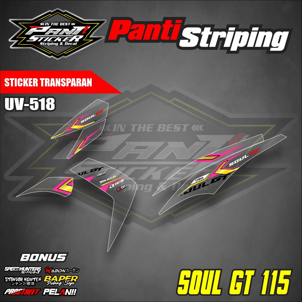 [COD] Striping Transparan Bodi Motor MIO SOUL GT 115 - Sticker Variasi YAMAHA MIO SOUL GT 115 Racing