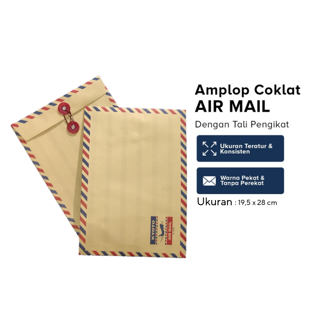 

AMPLOP COKLAT AIR MAIL TALI 308/ AMPLOP TALI