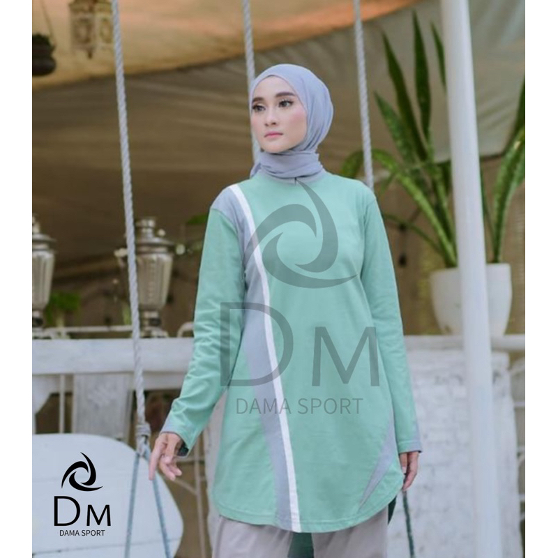 Atasan olahraga tunik senam muslimah /Kaos olahraga tunik wanita