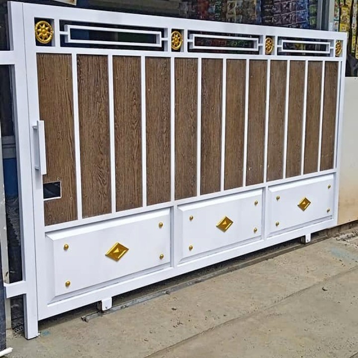 pagar besi grc motif kayu