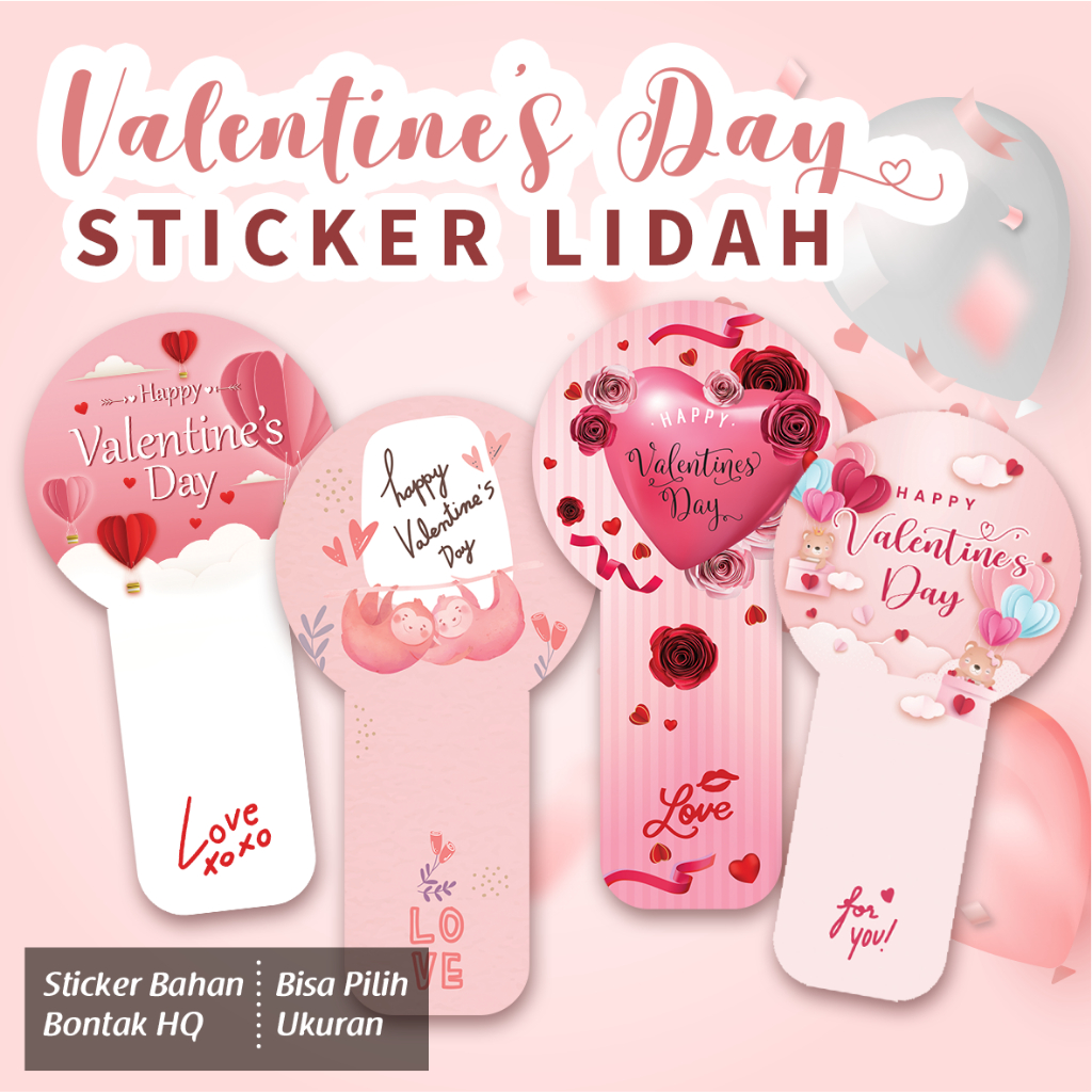 

[Isi 35-65] Sticker Lidah Valentine's Day/ Sticker Ribbon