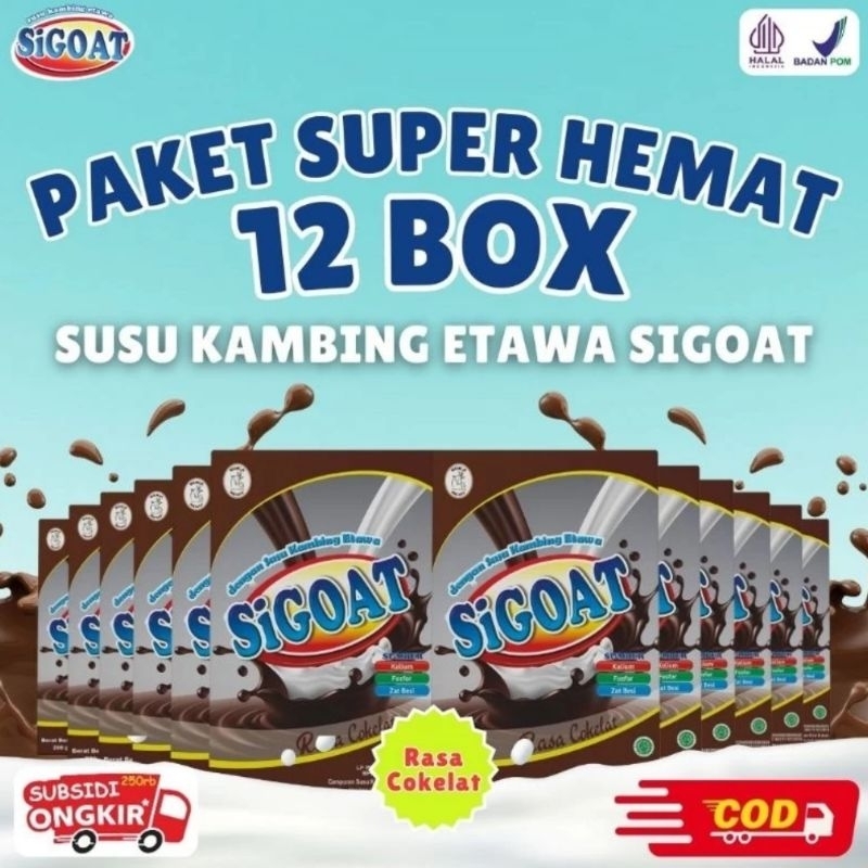 

PAKET 12 BOX | Sigoat Susu Kambing Etawa