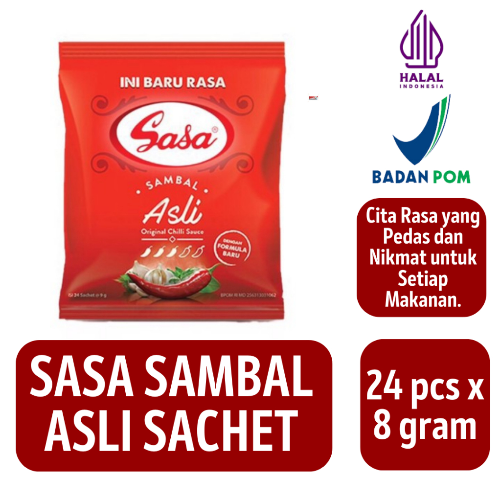 

Saus Sambal Asli Sasa Sachet [8 gram x 24 pcs]