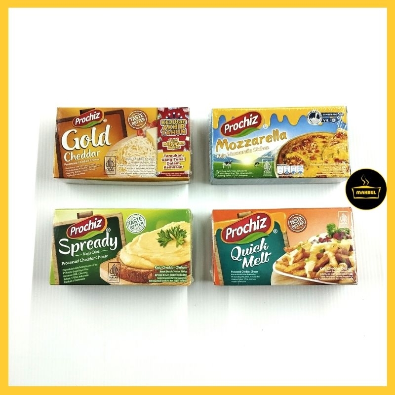 

Prochiz Keju Gold, Quick Melt, Mozzarella, Spready 160gr