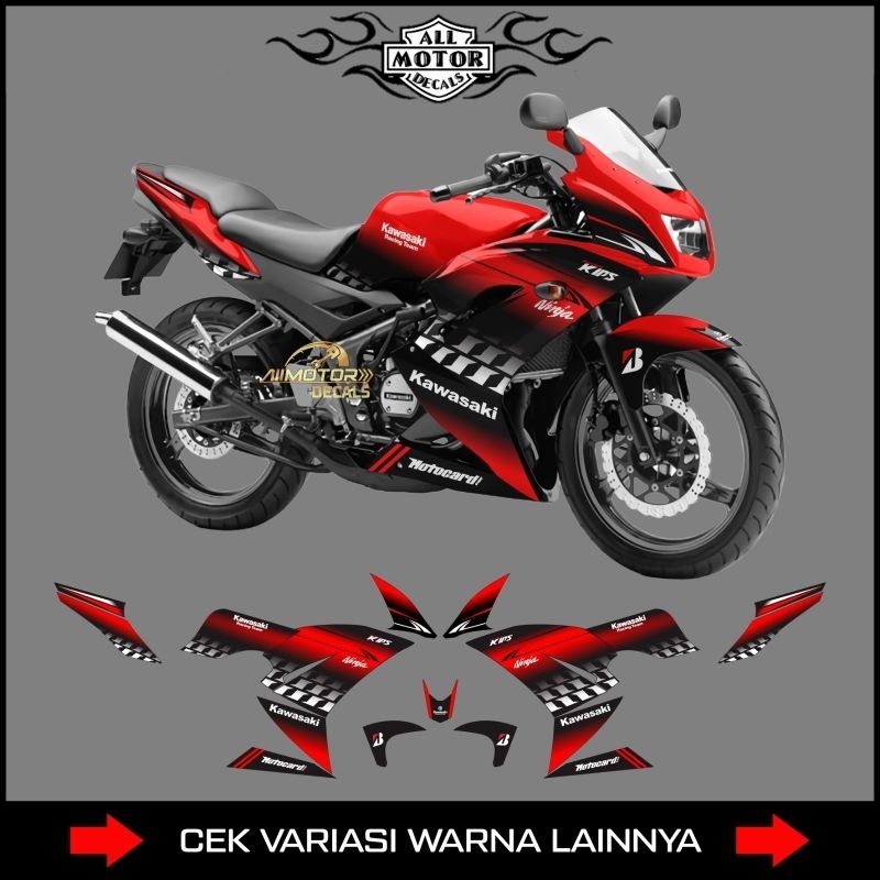 Sticker Striping Ninja RR New / Decal Kawasaki Ninja 150 Rr Baru / Aksesoris Emblem Motor Ninja Rr /