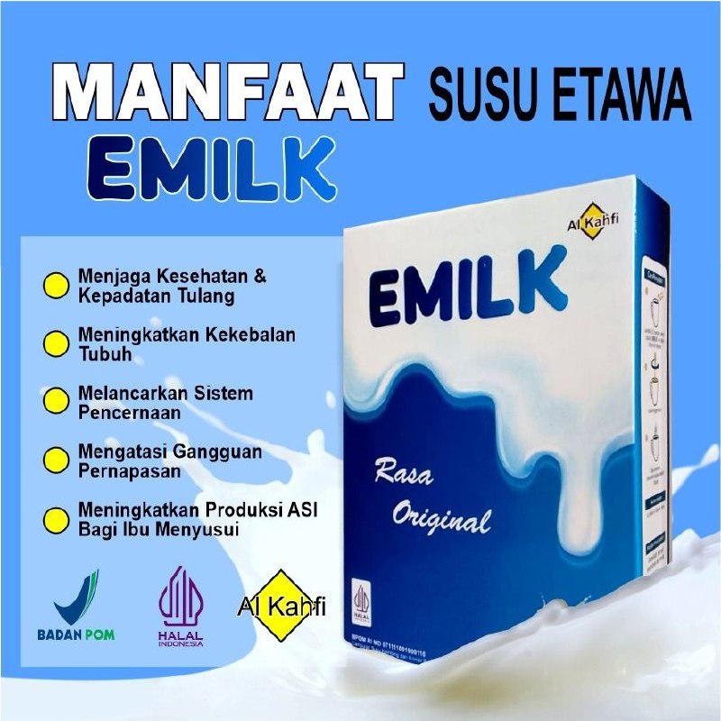 

SUSU KAMBING ETAWA BUBUK EMILK RASA ORIGINAL BPOM KEMASAN 200 GRAM