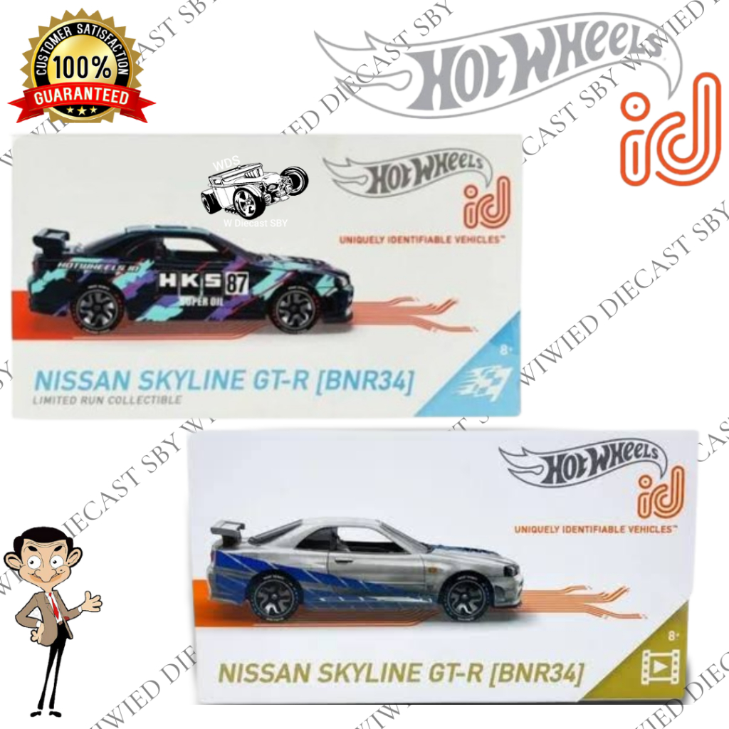 Hot Wheels ID Nissan Skyline GT-R R34 HKS Vs Silver Zamac Segel Sealed