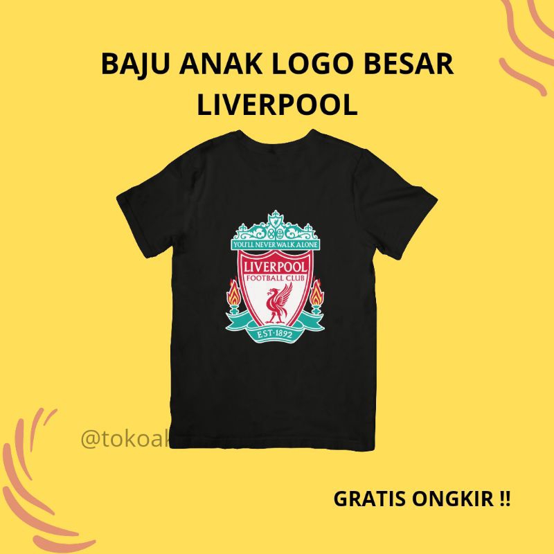 Kaos Anak Fans Liverpool Football Club Logo Liverpool Baju Anak Laki Laki Perempuan Kaos Anak Cowok 
