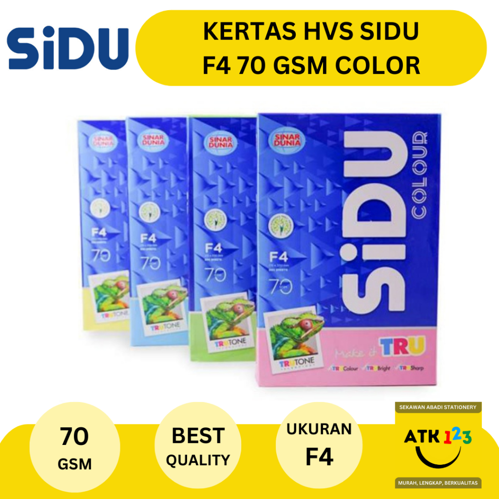 

Kertas HVS Warna F4 70 gram Sinar Dunia SIDU