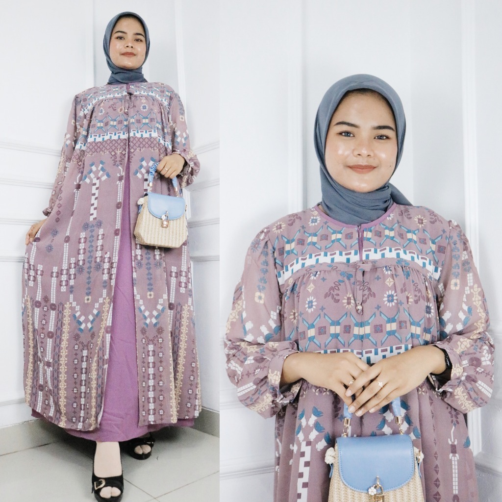 Baju Gamis Wanita Aliya Dress BO Bahan Crinkle Aiirflow Busui M L XL Gamis Wanita Jumbo Pesta Kondan