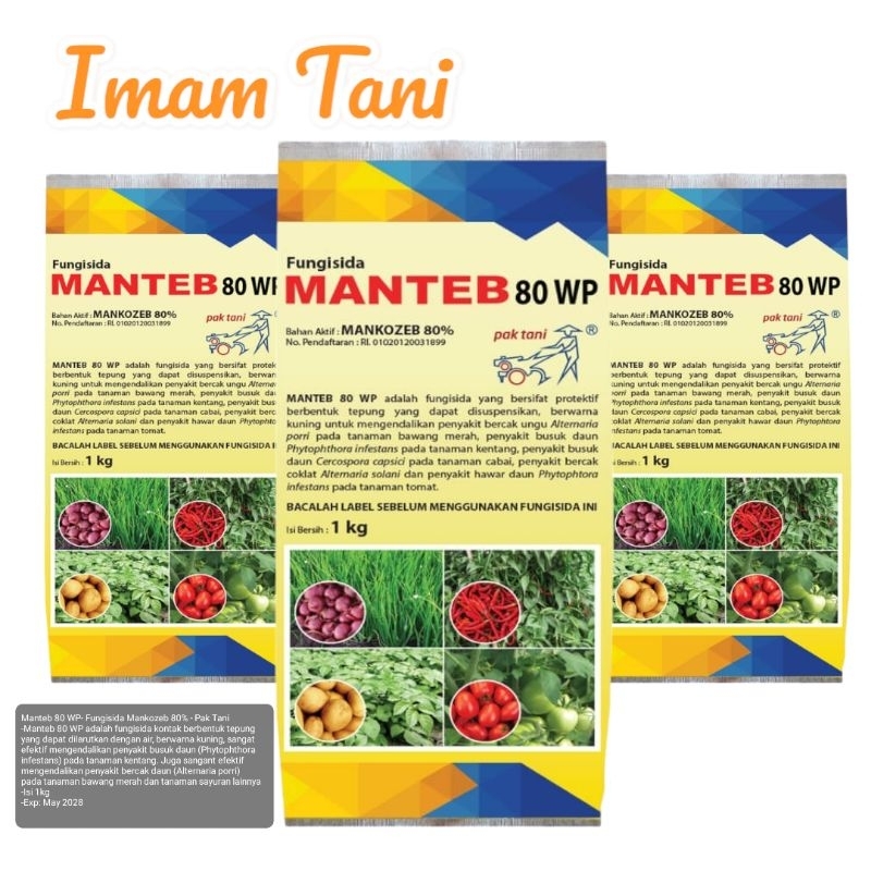 Manteb  80 WP- Fungisida Mankozeb 80% - Pak Tani