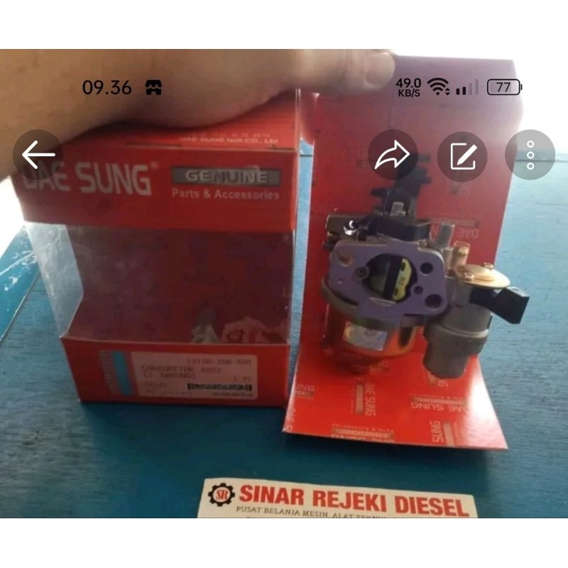 Carburator Carburetor Karburator Assy GX160 GX200 GX 160 200 Dae Sung Dae Sung