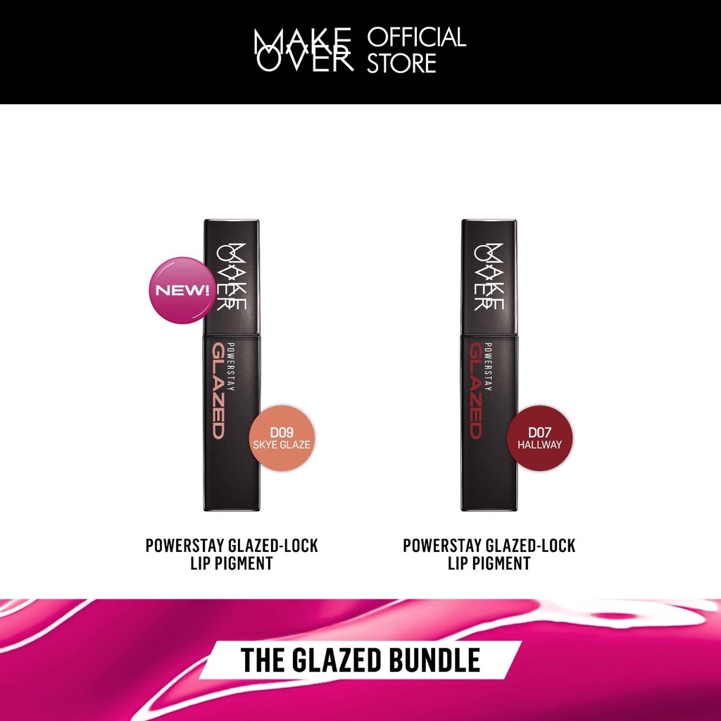 MAKE OVER Powerstay Glazed Lock Lip Pigment Ombre Package Indonesia / Paket Lip Pigment 3g / 24H Unc