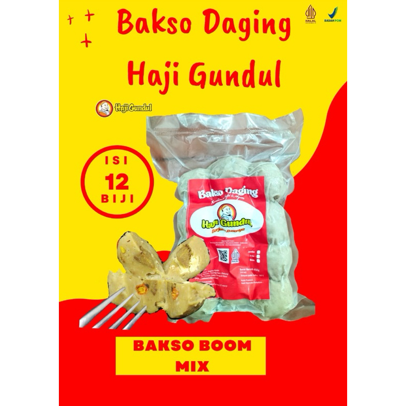 

Bakso Daging Haji gundul - Varian BOOM MIX ( isi daging, telur, cabe rawit)