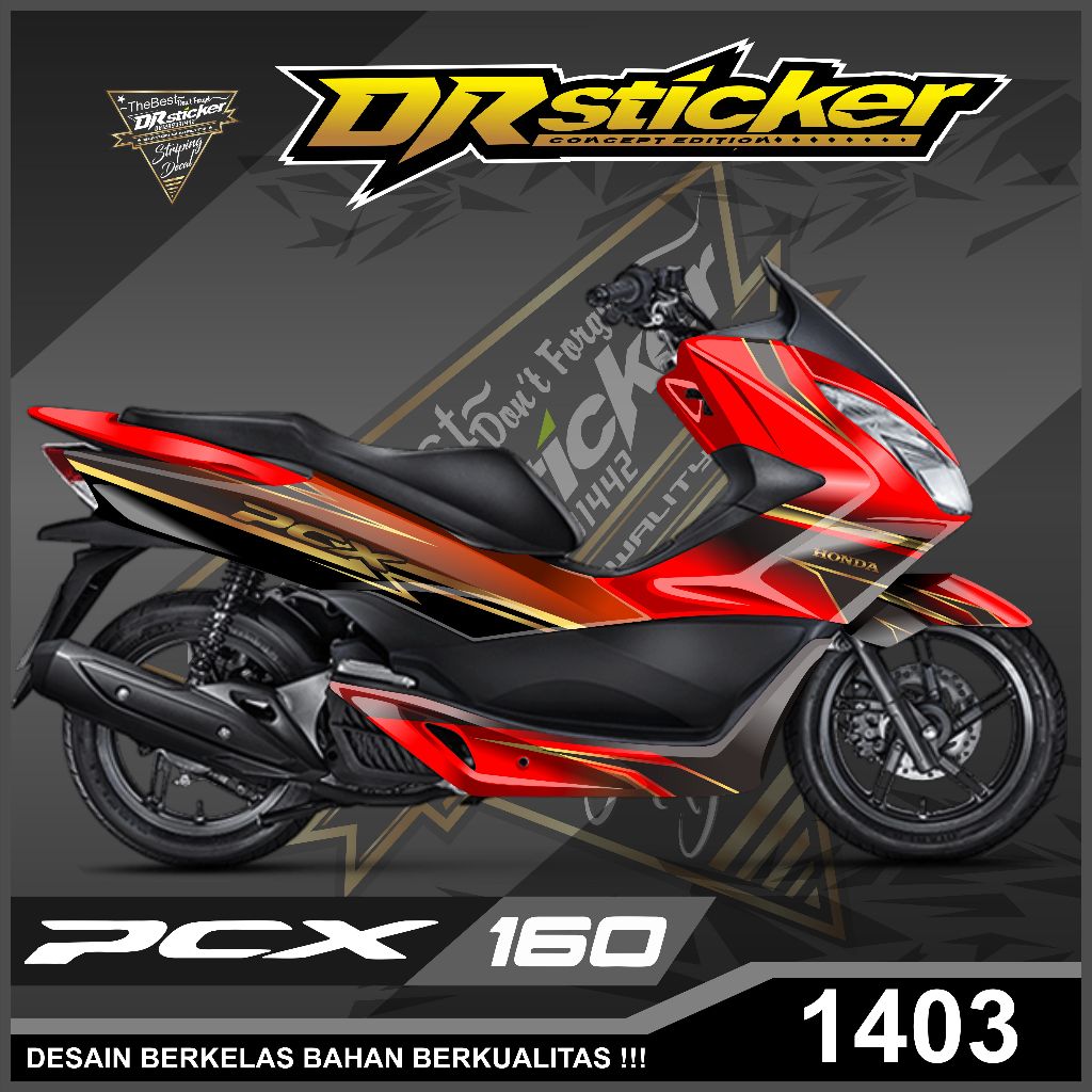 (READY) Sticker Decal PCX 160 - WARNA GOLD MERAH - STICKER HONDA PCX