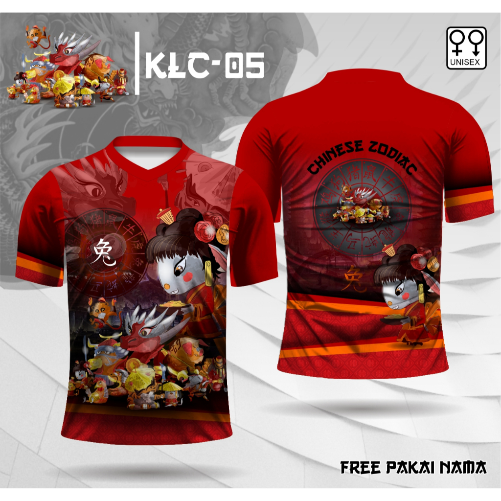 Baju imlek shio kelinci jersey chinese zodiac kaos all shio