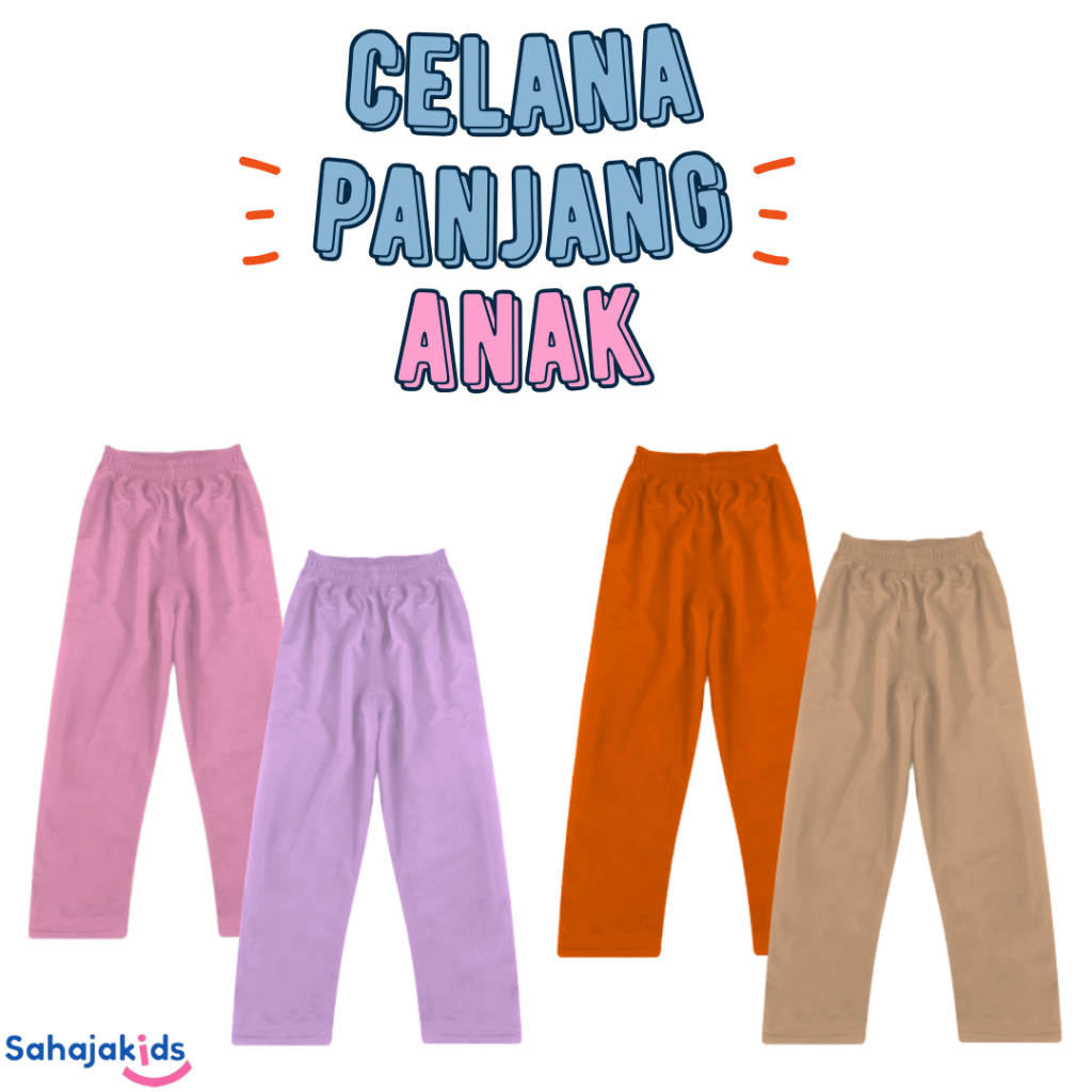 Celana Panjang Anak Perempuan Celana Training Polos Anak 1-12 tahun