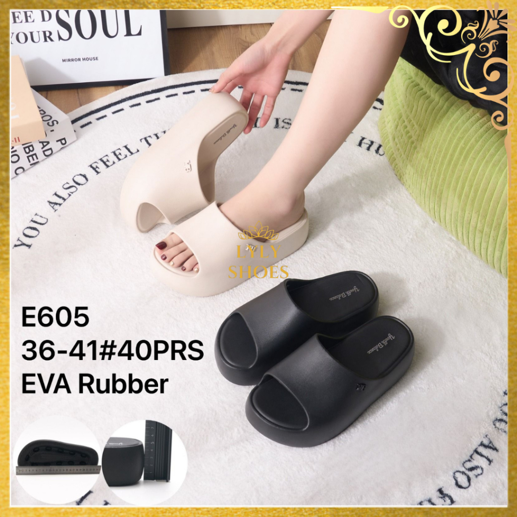 Sandal Selop Wanita Jelly Youth Balance Polos Hak Tinggi 605