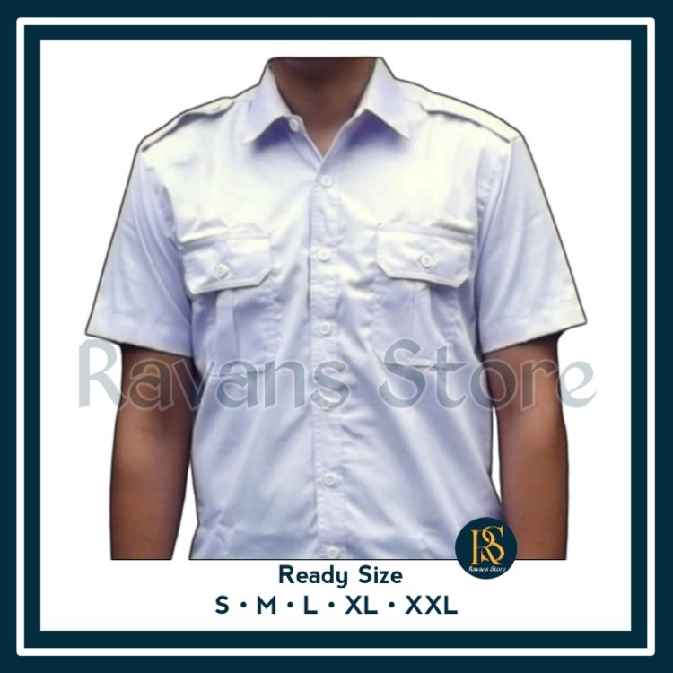 Kemeja Pria Seragam Kerja PDH PDL Lengan Pendek Bahan Katun Drill