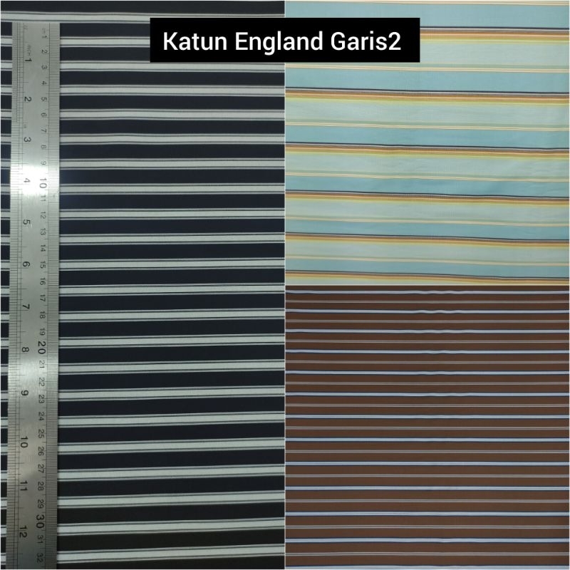 Kain Hem kemeja Shirting Katun England Garis2