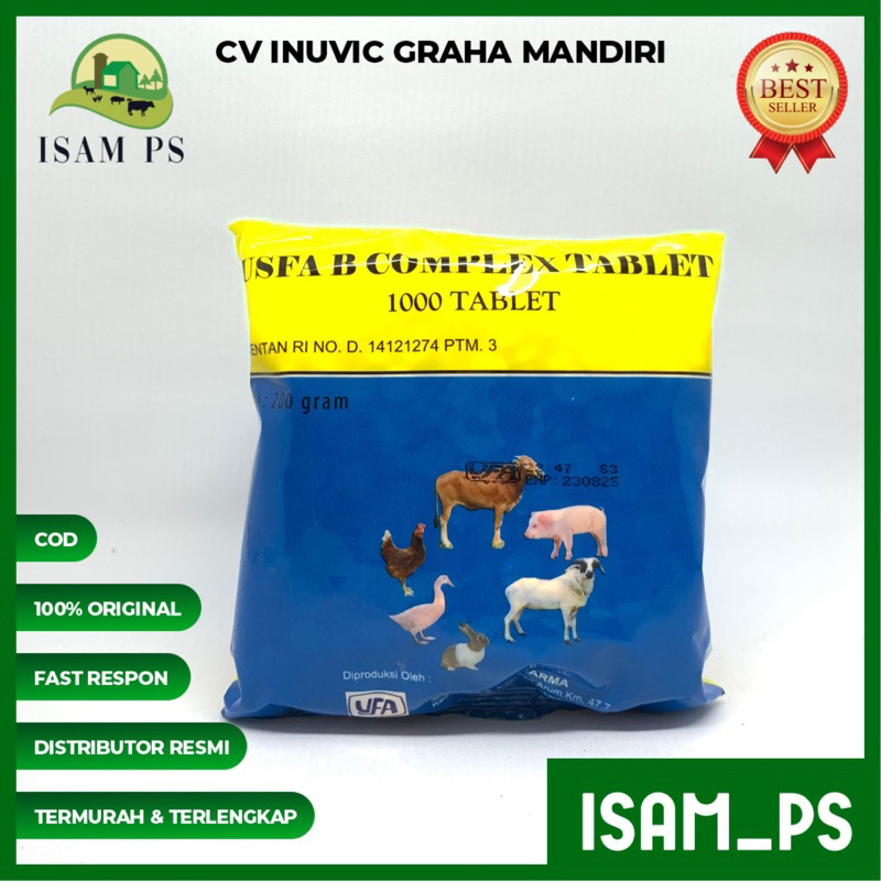 Vitamin B complex 1000 tablet USFA untuk hewan ternak