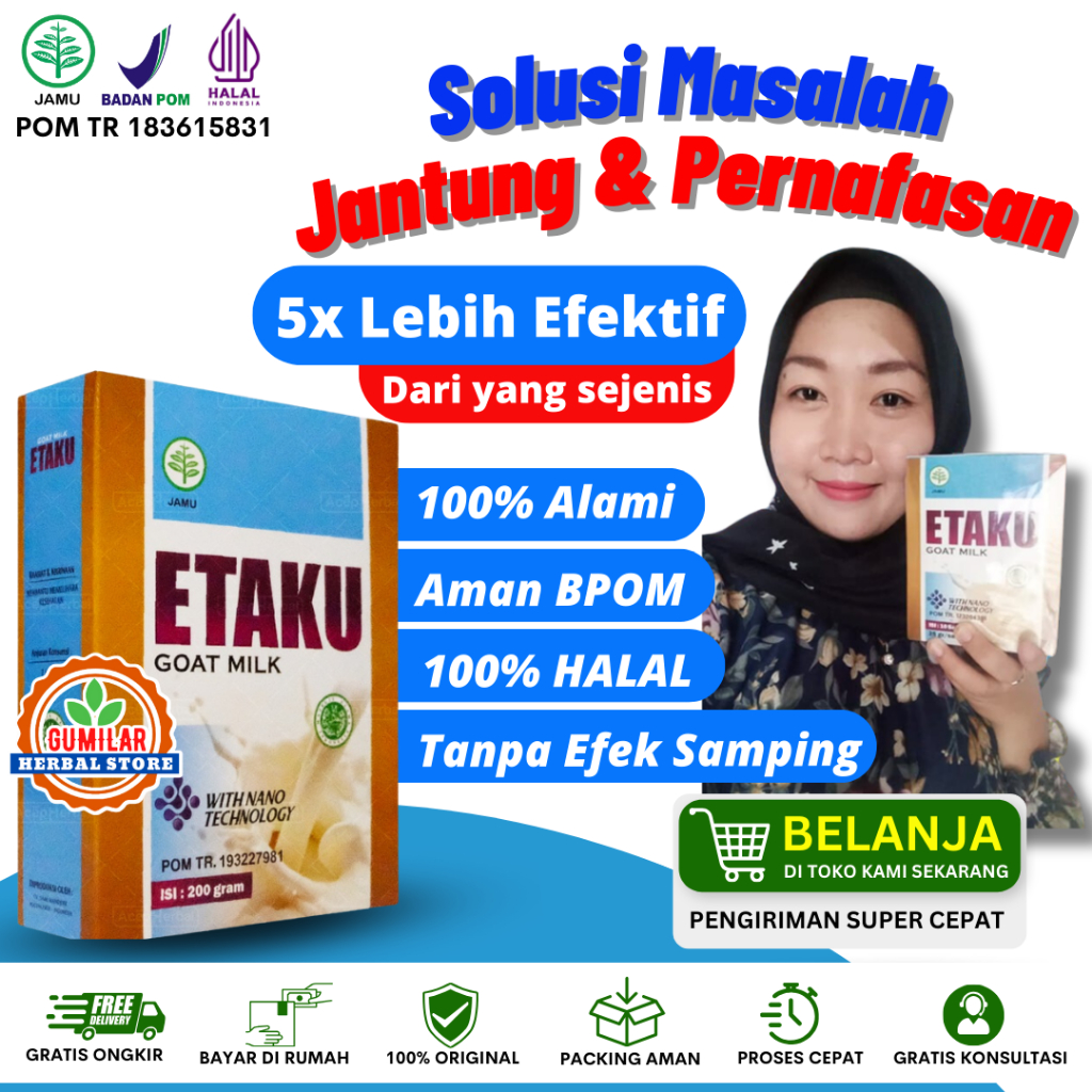 

[BISA COD] Susu Kambing Etawa Bubuk Mengobati Jantung Obat Sesak Nafas DLL Herbal Walatra Etaku Goat Milk 100% ORIGINAL BPOM RI & Halal MUI