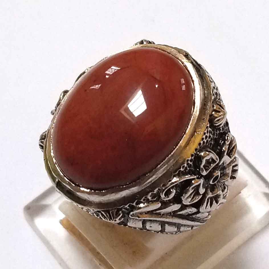 cincin batu akik hati ayam batu asli model ring tanam