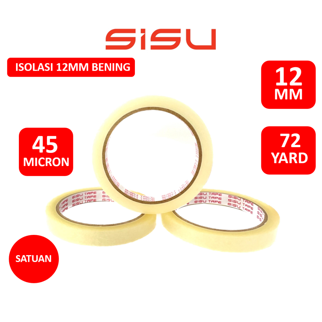 

Isolasi / Solatip Bening SISU Tape 12mm x 72Yard 1/2 Inch