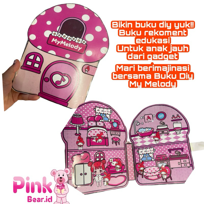 Buku Mainan Diy My Melody Diy Busy Squishy Book/Buku Diy Busy Book My Melody Ukuran 25 Cm Buku Eduka