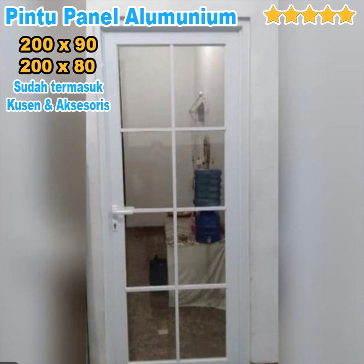 pintu alumunium - Putih 90x210 / Pintu Kusen alumunium minimalis dan ornamen