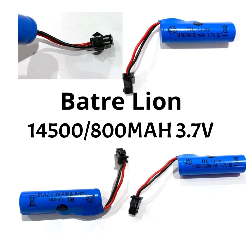 BATERAI CAS CHARGE MOBIL REMOTE CONTROL UKURAN AA KODE 14500 3,7VOLT