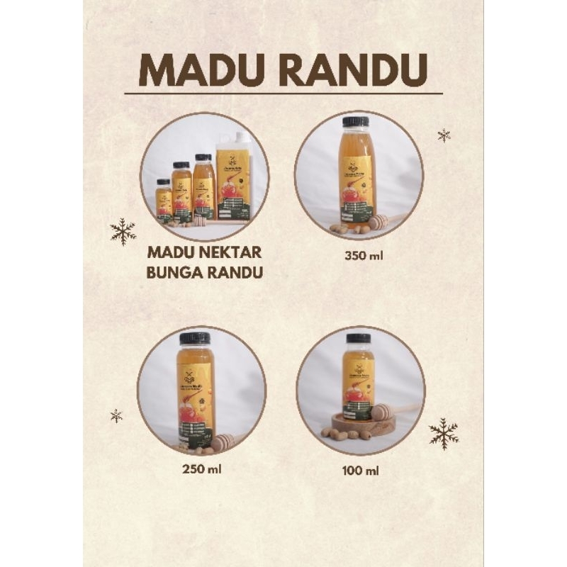 

MADU RANDU 350ML/250ML/100ML/ MADU ASLI/ MADU CAIR NEKTAR RANDU