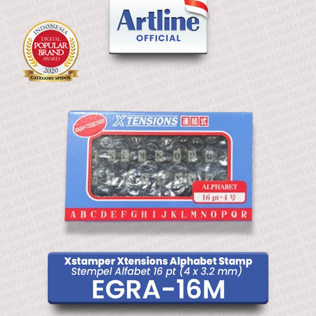 

ARTLINE Xstamper Xtensions Alphabet Stamp / Alfabet Stempel 16 pt EGRA-16M / EGR-16MB