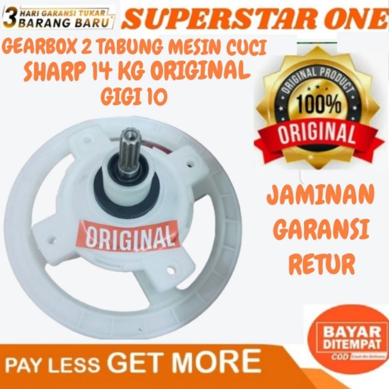 gearbox 2 tabung  mesin cuci sharp 14 kg gigi 10 model terbaru