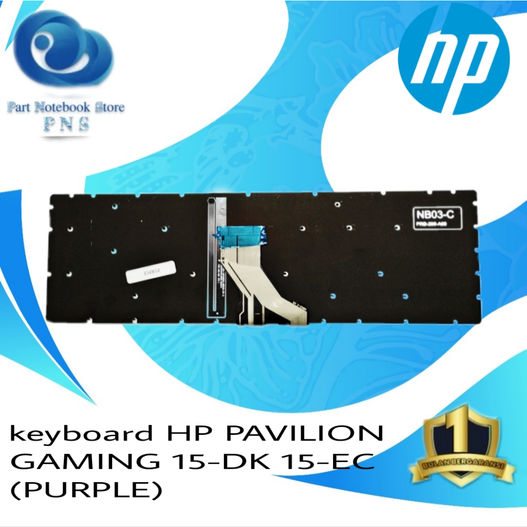 Keyboard Original HP For Pavilion Gaming 15-DK 15-EC Backlight ungu